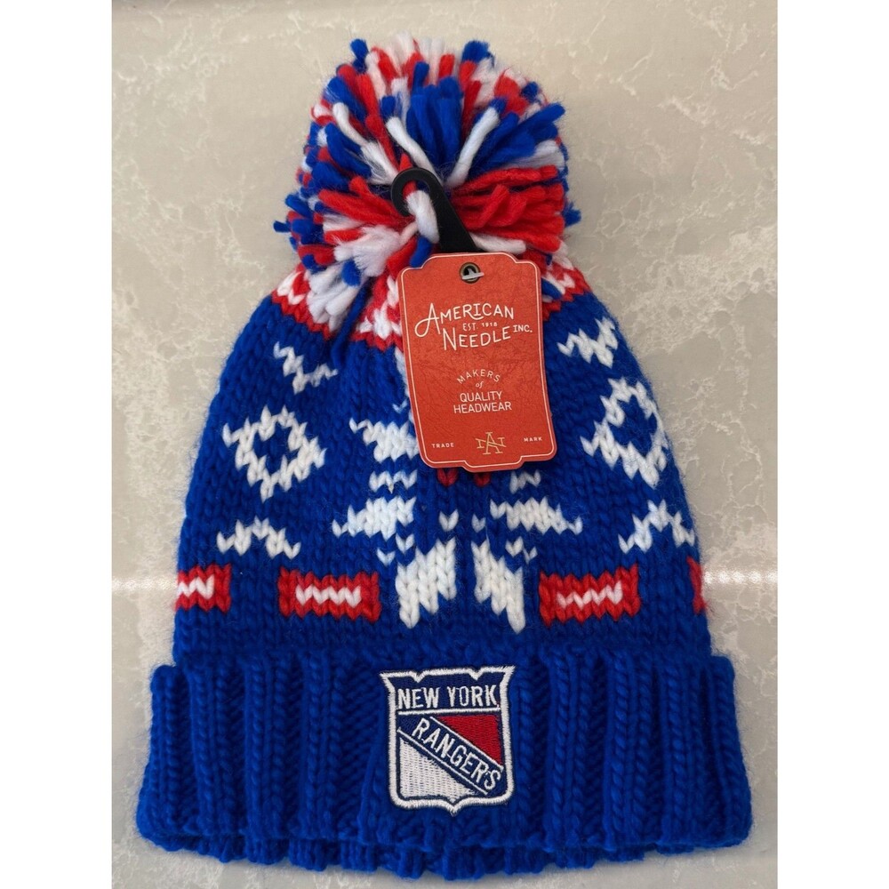 NEW - New York Rangers - American Needle - Men's Knit Pom Hat - NWT